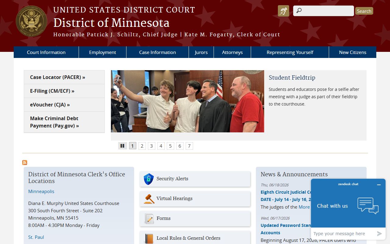 Fillmore County District Court U.S. District Court for Minnesota context