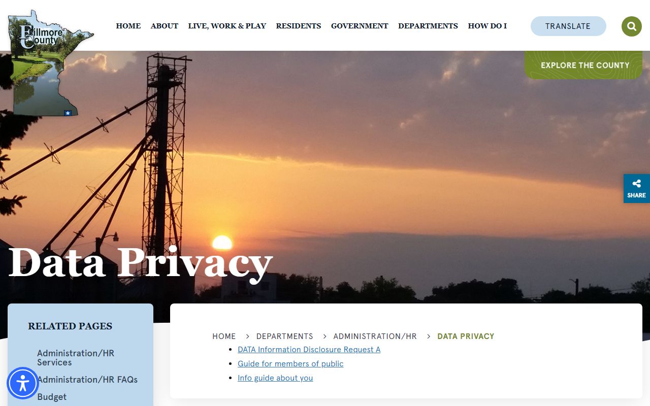 Fillmore County court records county data privacy requests