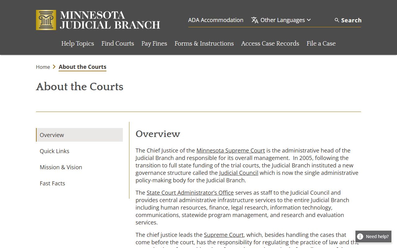 Fillmore County District Court place in Minnesota court records system
