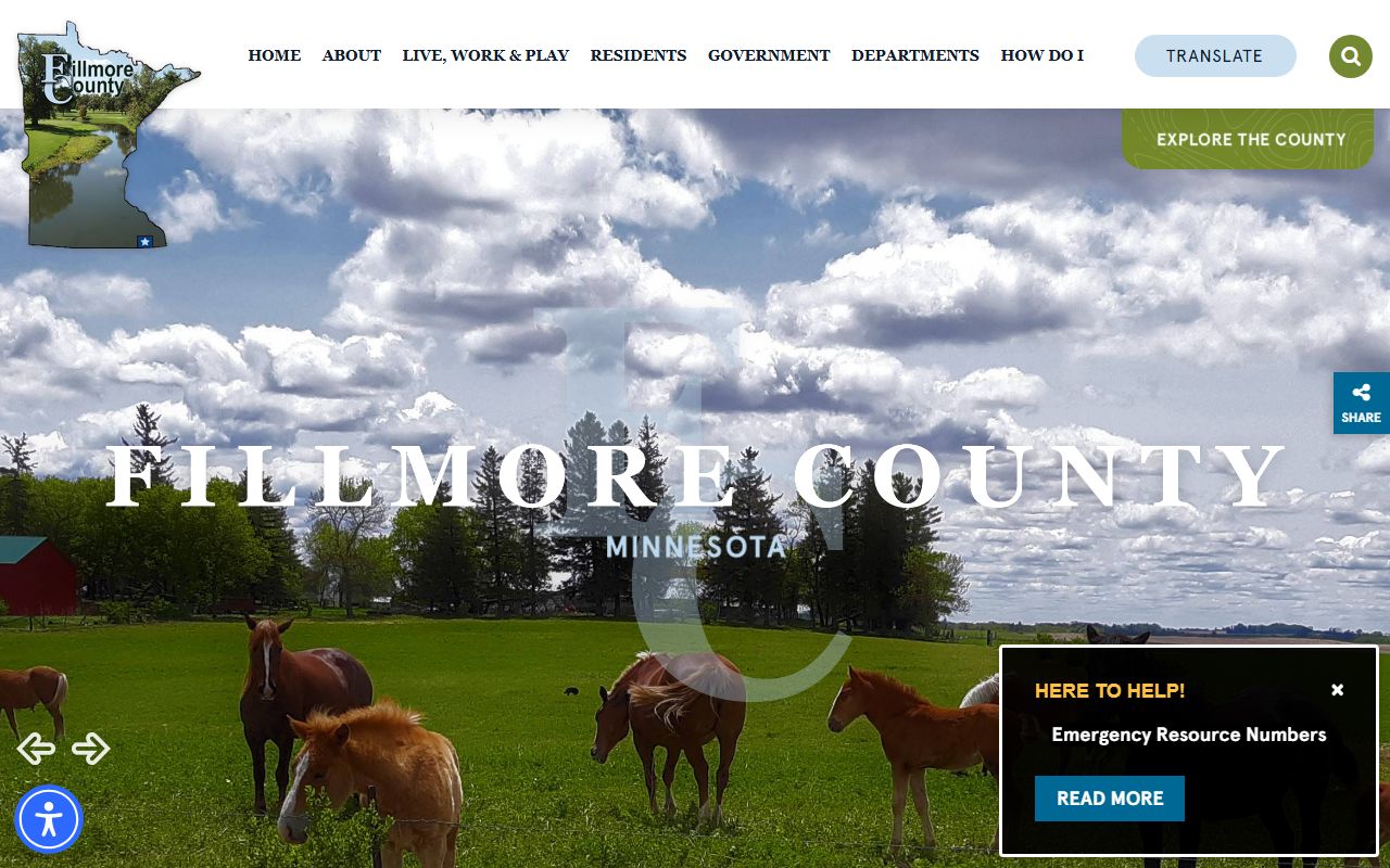 Fillmore County sheriff jail and county records homepage